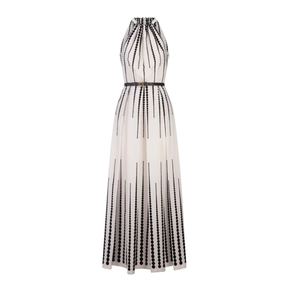 Elie Saab
Moon Embroidered Poplin Dress In White And Black